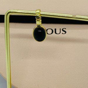 TOUS Pendant Silver Vermeil Straight Pendant with Onyx bears